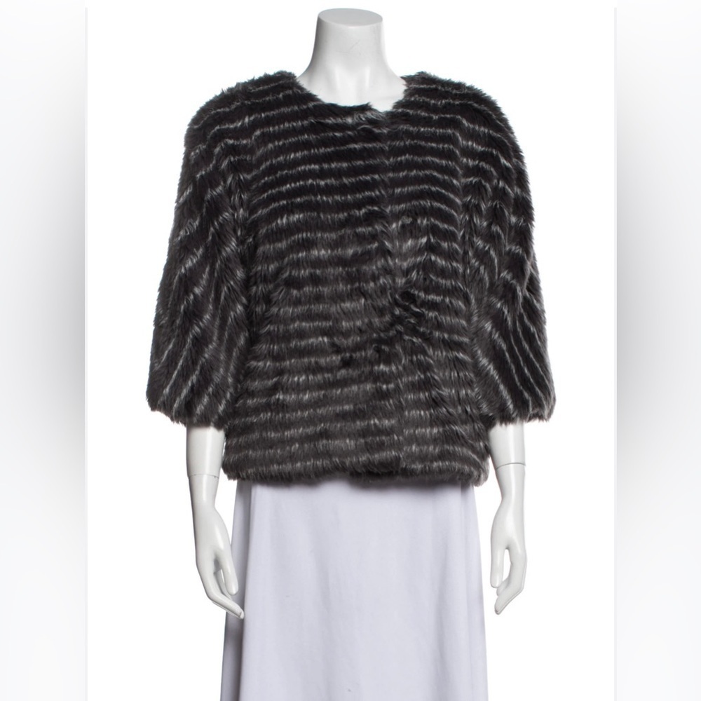 Tibi Black and Gray Striped Jacket